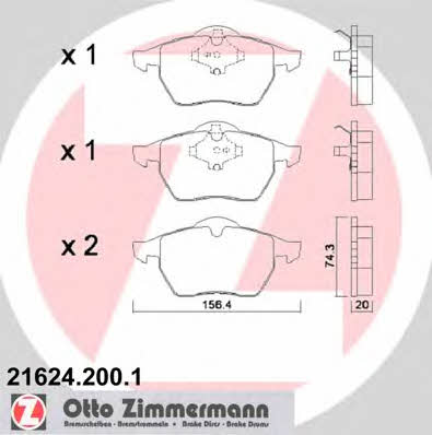 Otto Zimmermann 21624.200.1 Brake Pad Set, disc brake 216242001