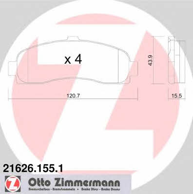 Otto Zimmermann 21626.155.1 Brake Pad Set, disc brake 216261551