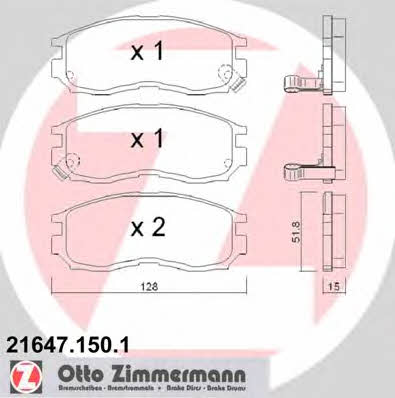 Otto Zimmermann 21647.150.1 Brake Pad Set, disc brake 216471501