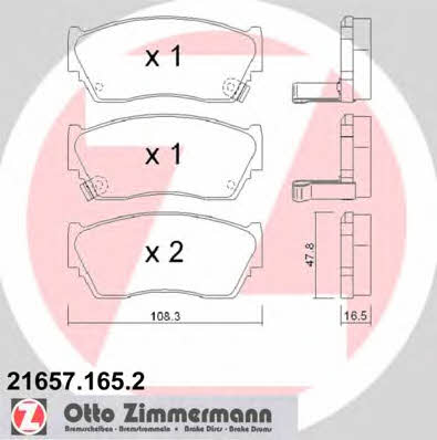 Otto Zimmermann 21657.165.2 Brake Pad Set, disc brake 216571652
