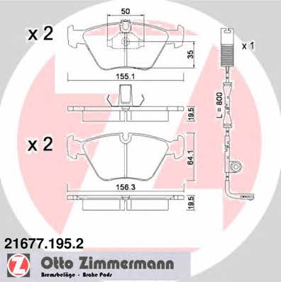 Otto Zimmermann 21677.195.2 Brake Pad Set, disc brake 216771952