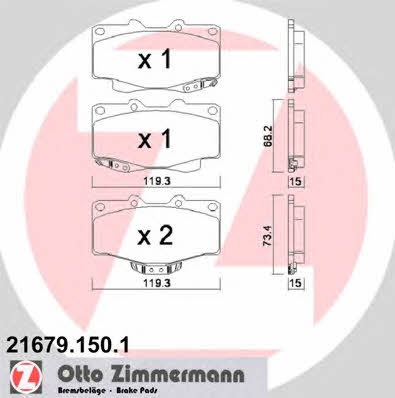 Otto Zimmermann 21679.150.1 Brake Pad Set, disc brake 216791501