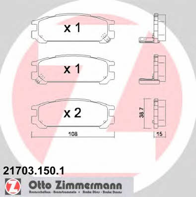 Otto Zimmermann 21703.150.1 Brake Pad Set, disc brake 217031501
