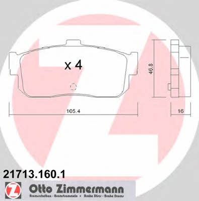 Otto Zimmermann 21713.160.1 Brake Pad Set, disc brake 217131601