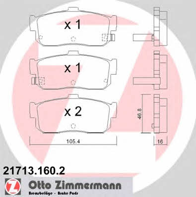 Otto Zimmermann 21713.160.2 Brake Pad Set, disc brake 217131602