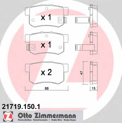 Otto Zimmermann 21719.150.1 Brake Pad Set, disc brake 217191501