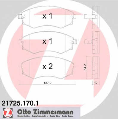 Otto Zimmermann 21725.170.1 Brake Pad Set, disc brake 217251701