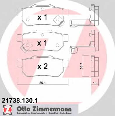 Otto Zimmermann 21738.130.1 Brake Pad Set, disc brake 217381301