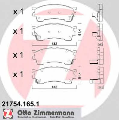 Otto Zimmermann 21754.165.1 Brake Pad Set, disc brake 217541651
