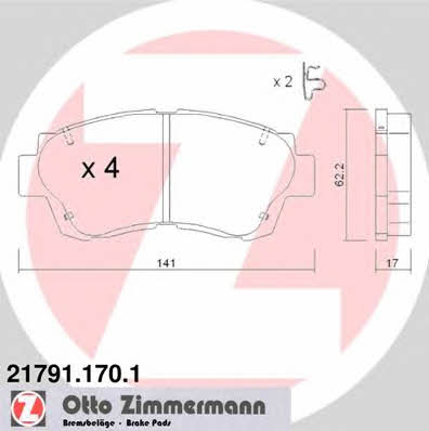 Otto Zimmermann 21791.170.1 Brake Pad Set, disc brake 217911701