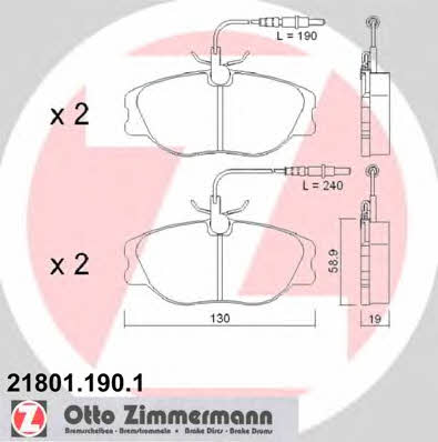 Otto Zimmermann 21801.190.1 Brake Pad Set, disc brake 218011901