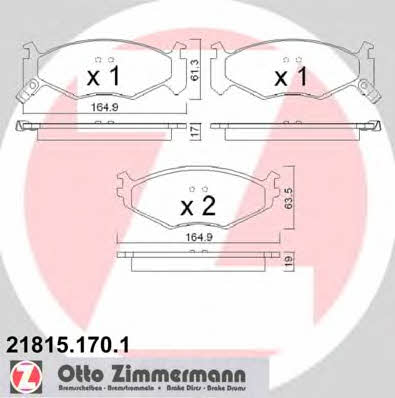 Otto Zimmermann 21815.170.1 Brake Pad Set, disc brake 218151701