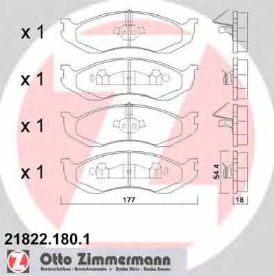Otto Zimmermann 21822.180.1 Brake Pad Set, disc brake 218221801