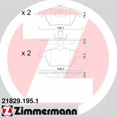 Otto Zimmermann 21829.195.1 Brake Pad Set, disc brake 218291951