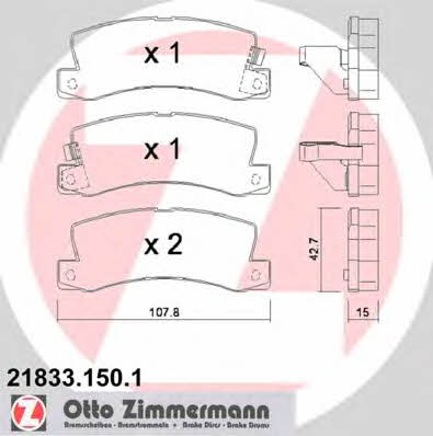 Otto Zimmermann 21833.150.1 Brake Pad Set, disc brake 218331501