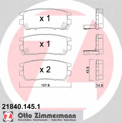 Otto Zimmermann 21840.145.1 Brake Pad Set, disc brake 218401451