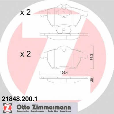 Otto Zimmermann 21848.200.1 Brake Pad Set, disc brake 218482001