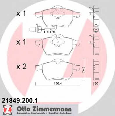 Otto Zimmermann 21849.200.1 Brake Pad Set, disc brake 218492001