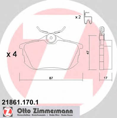 Otto Zimmermann 21861.170.1 Brake Pad Set, disc brake 218611701