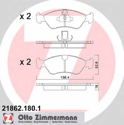 Otto Zimmermann 21862.180.1 Brake Pad Set, disc brake 218621801