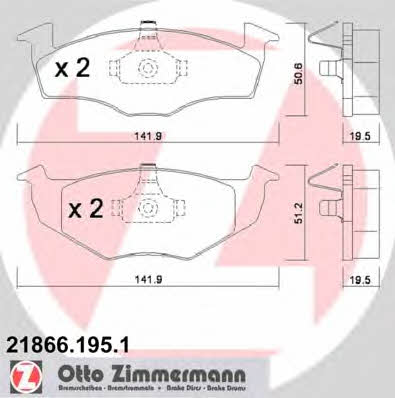Otto Zimmermann 21866.195.1 Brake Pad Set, disc brake 218661951