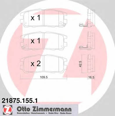 Otto Zimmermann 21875.155.1 Brake Pad Set, disc brake 218751551