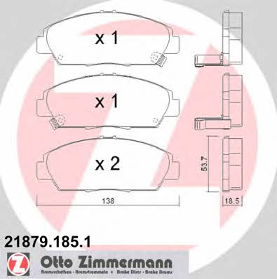 Otto Zimmermann 21879.185.1 Brake Pad Set, disc brake 218791851