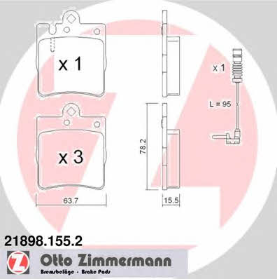 Otto Zimmermann 21898.155.2 Brake Pad Set, disc brake 218981552