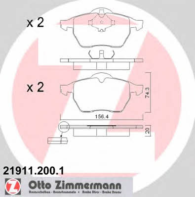 Otto Zimmermann 21911.200.1 Front disc brake pads, set 219112001