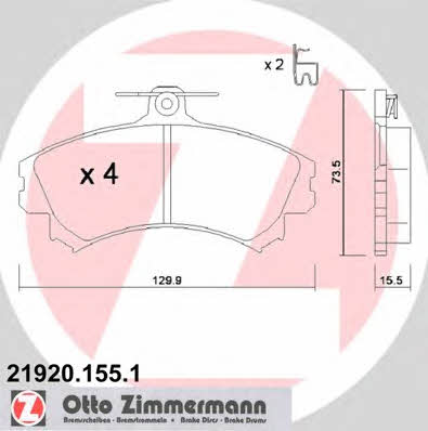 Otto Zimmermann 21920.155.1 Brake Pad Set, disc brake 219201551