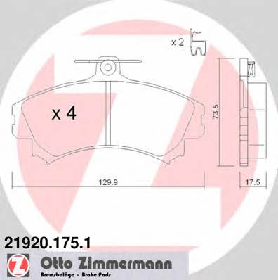 Otto Zimmermann 21920.175.1 Brake Pad Set, disc brake 219201751