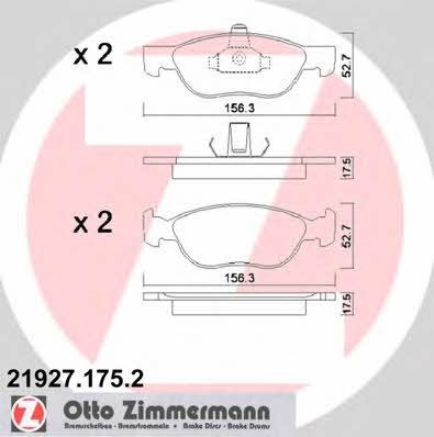 Otto Zimmermann 21927.175.2 Brake Pad Set, disc brake 219271752