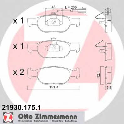 Otto Zimmermann 21930.175.1 Brake Pad Set, disc brake 219301751