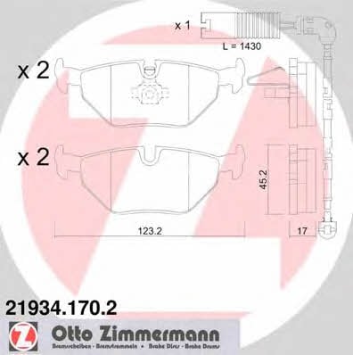 Otto Zimmermann 21934.170.2 Brake Pad Set, disc brake 219341702