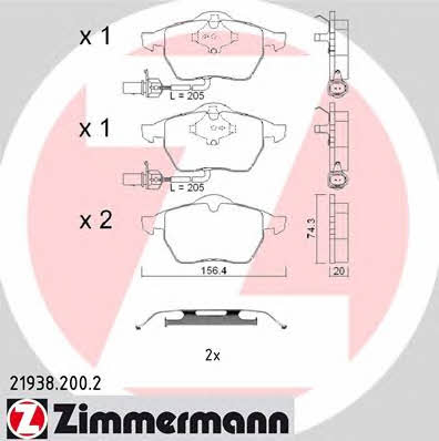 Otto Zimmermann 21938.200.2 Brake Pad Set, disc brake 219382002