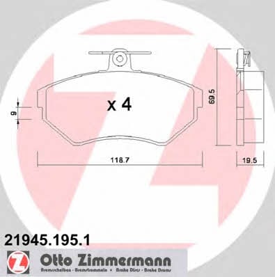 Otto Zimmermann 21945.195.1 Brake Pad Set, disc brake 219451951