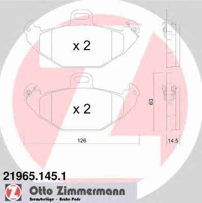 Otto Zimmermann 21965.145.1 Brake Pad Set, disc brake 219651451