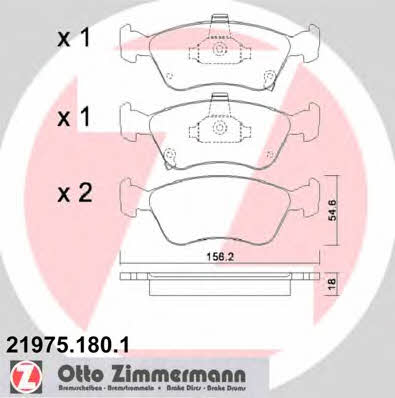 Otto Zimmermann 21975.180.1 Brake Pad Set, disc brake 219751801