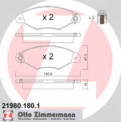 Otto Zimmermann 21980.180.1 Brake Pad Set, disc brake 219801801