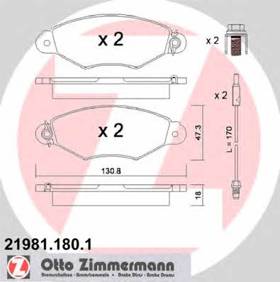 Otto Zimmermann 21981.180.1 Brake Pad Set, disc brake 219811801