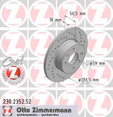 Otto Zimmermann 230.2352.52 Brake disc 230235252