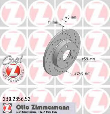 Otto Zimmermann 230.2356.52 Brake disc 230235652