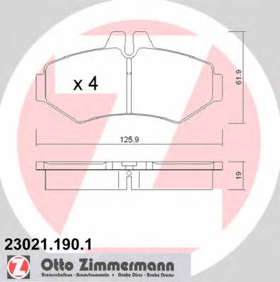 Otto Zimmermann 23021.190.1 Brake Pad Set, disc brake 230211901