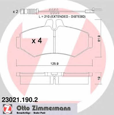 Otto Zimmermann 23021.190.2 Brake Pad Set, disc brake 230211902
