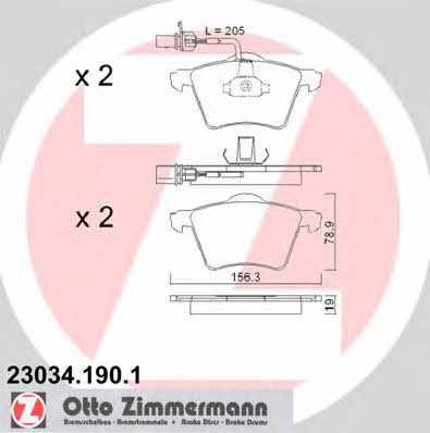 Otto Zimmermann 23034.190.1 Brake Pad Set, disc brake 230341901