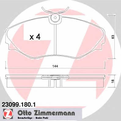 Otto Zimmermann 23099.180.1 Brake Pad Set, disc brake 230991801