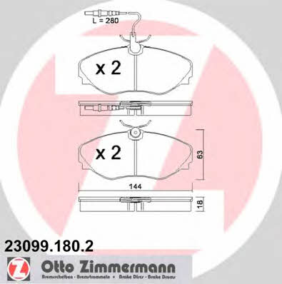 Otto Zimmermann 23099.180.2 Brake Pad Set, disc brake 230991802