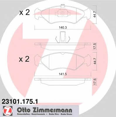 Otto Zimmermann 23101.175.1 Brake Pad Set, disc brake 231011751