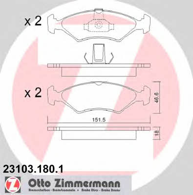Otto Zimmermann 23103.180.1 Brake Pad Set, disc brake 231031801