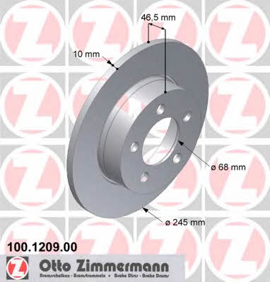 Otto Zimmermann 100.1209.00 Brake disc 100120900